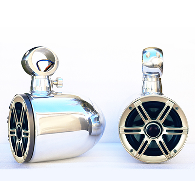 Pair of Single Rotatable Wakeboard Speaker 6 1/2in - Polished