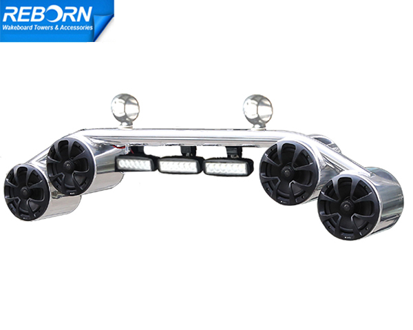 Pair of Reborn Single Rotatable Boat Wakeboard Tower Speaker Polished 6 1/2inch 